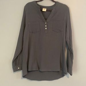 100% Cotton Smokey Blue XL Oversized Loose Top Tunic Plisse Gauze Bubble Cotton